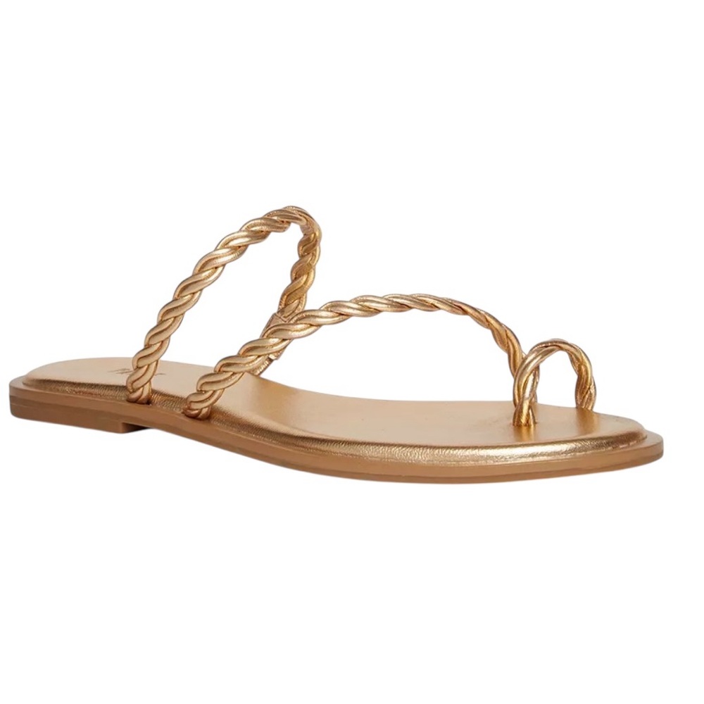 NWOT: PAIGE Allegra Sandals in Gold, Women’s 6.5